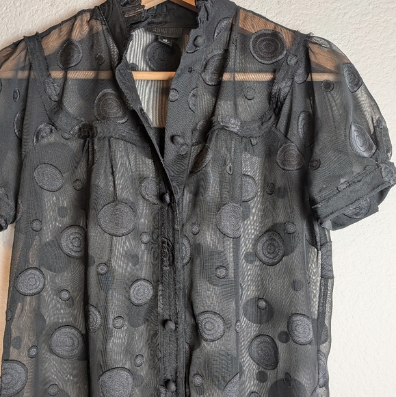 Anna Sui for Target Sheer Polka Dot Dress Size XS Black Whimsigoth Fairy Grunge - Picture 2 of 10